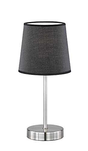 WOFI Tischleuchte Cesena 1-flammig, schwarz, 14 x 14 x 32 cm, Stoffschirm 832401100000 im Sale